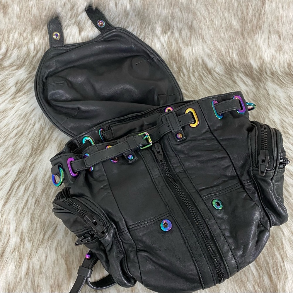 Alexander Wang Black Leather Backpack with Iridescent Hardware - Picture 7 of 16